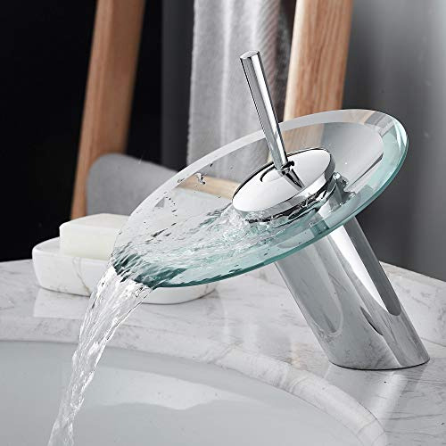 Grifo Para Lavabo Baño Cascada Laton Macizo Solo Orificio