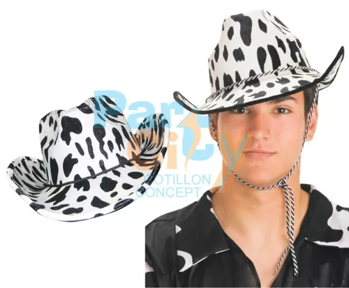 Sombrero Cowboy Animal Print Vaca Cotillon