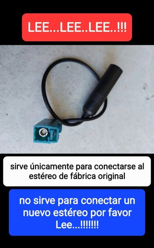 Adaptador Antena Para Estereo Original De Beat Spark Todos