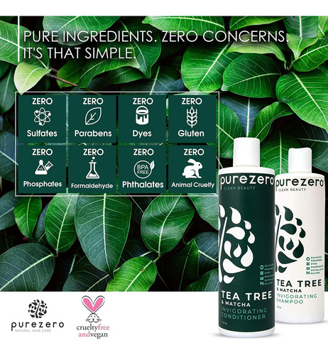 Conjunto De Shampoo E Condicionador Purezero Tea Tree & Matc