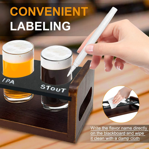 Tableros De Vuelo De Cerveza Acfunique Con 4 Copas De 5 Oz,