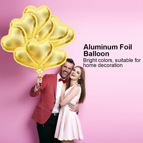 Globo Decorativo Amarillo Con Forma De Corazón, 10 Unidades,