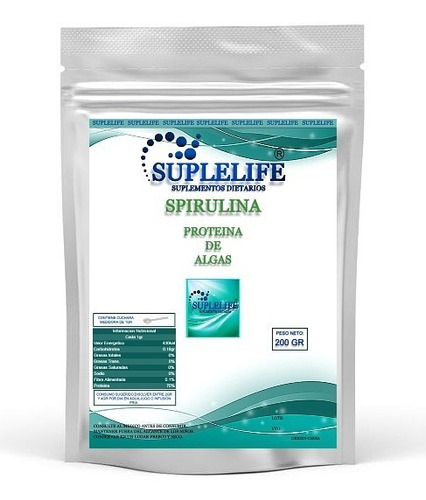 Spirulina Proteina De Algas Pura En Polvo X 200 Gr