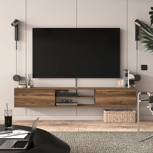 Mueble Para Tv Rack Bug 1.70 Melamina 100% Moderno Marrón