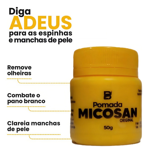 Pomada Micosan Pano Branco Para Micoses Em Geral 50g