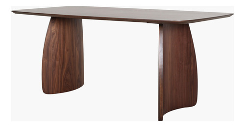 Juego Comedor Nogal Mesa 180x90 6 Sillas Minimalista Moderna