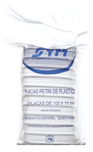 Caja Petri De Plastico 100x15mm Con 1 Div 180pzas