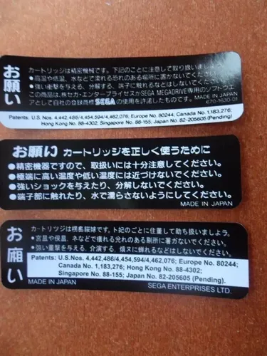 10 Label Traseira P/ Cartucho Mega Drive Japones (100%) | MercadoLivre