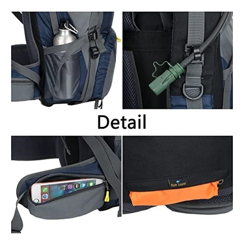 Wonenice 50l(45+5) Mochila Impermeable Para Senderismo - Moc