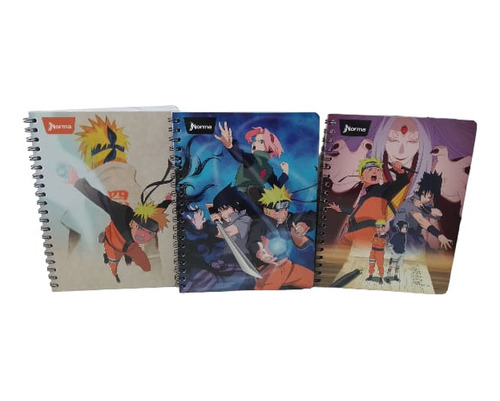 3 Cuadernos Profesional Doble Espiral Norma Naruto 100 H C-7