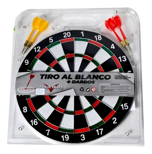 Blanco Para Dardos Albatros 29cm Doble Cara + 4 Dardos