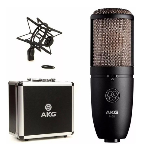 Microfone AKG P420 condensador cardioide preto