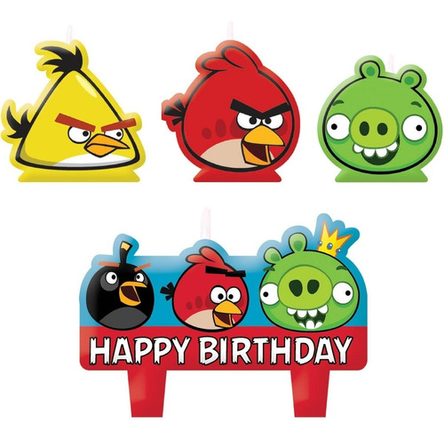 Velas De Cumpleaños  Angry Birds  *4
