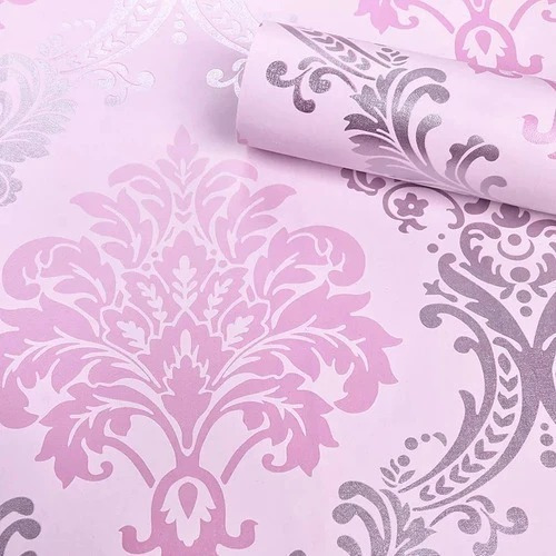 Papel Mural Pvc Estampado Rosa Pack 3 Rollos