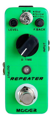 Pedal Guitarra Micro Mooer Mdl1 Repeater Delay Verde Compact