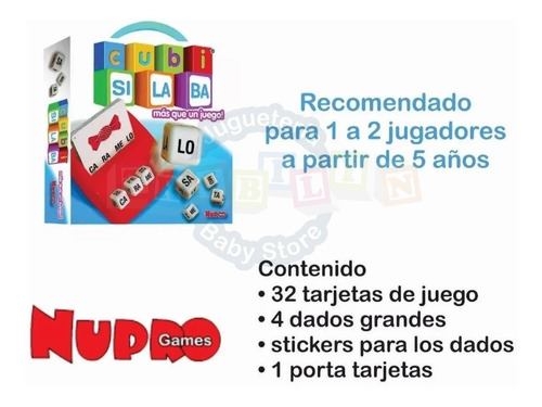 Combo Juego Didáctico Cubisilabas Y Cubiletras Para Aprender
