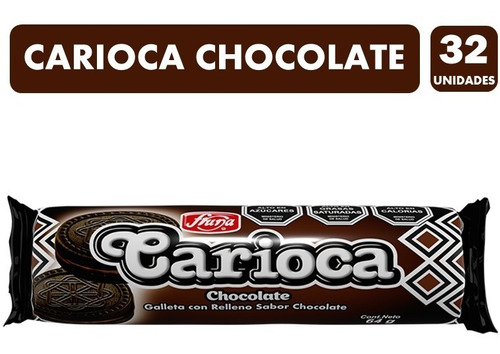 Galletas Carioca Sabor Chocolate, De Fruna - Caja Con 32 Uni