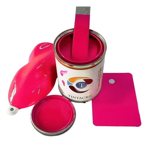 Pintura Fluorescente Neon Bicapa X 1/4 Lt. Magenta