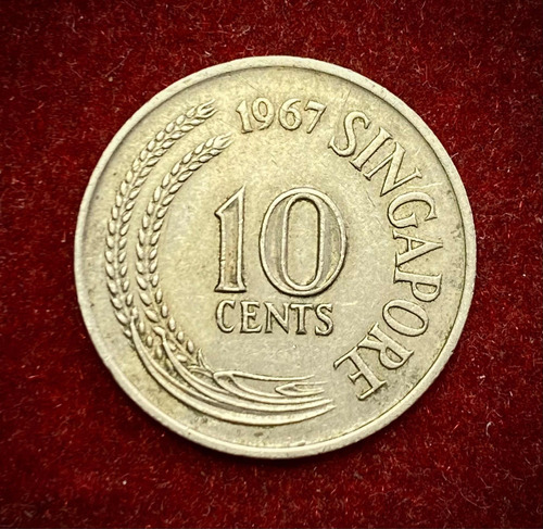 Moneda 10 Centavos Singapur 1967 Km 3 Caballito De Mar