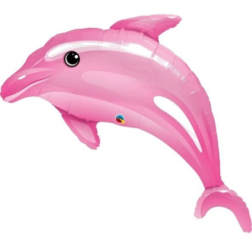 Globo Metalico Delfin Rosa Jumbo Cal Helio Playa Verano Mar