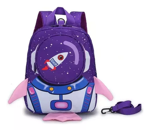 Mochila infantil para niños, universo espacial con cohete, garabatos,  bolsas para niños pequeños, preescolar, jardín de infantes, correa pequeña  para