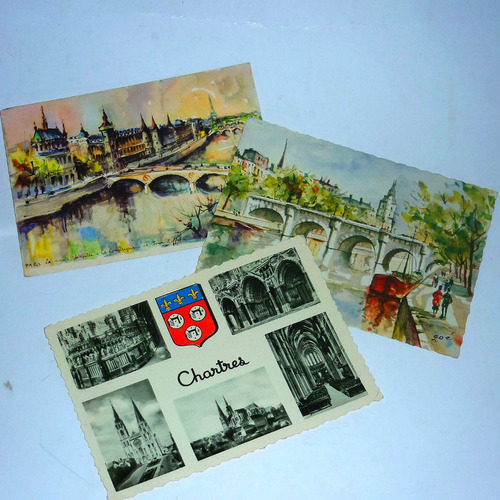 Postales Antiguas Paris,verona,santago, Viena S/escribir C/u