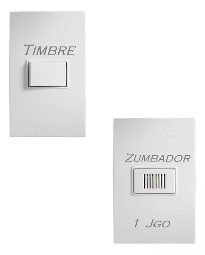 PLACA CON PULSADOR TIMBRE BLANCO No. 23150-90 LINEA S23