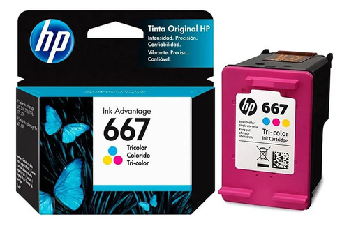 Tinta Hp 667 Tricolor 3ym78al Original