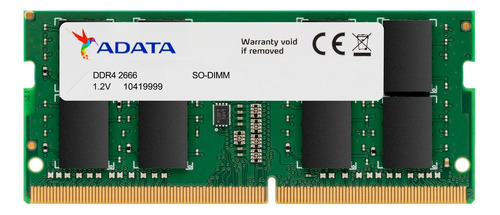 Memoria Ram ADATA 4GB, DDR4 2666MHz SODIMM, CL19, Non-ECC, 1.2V