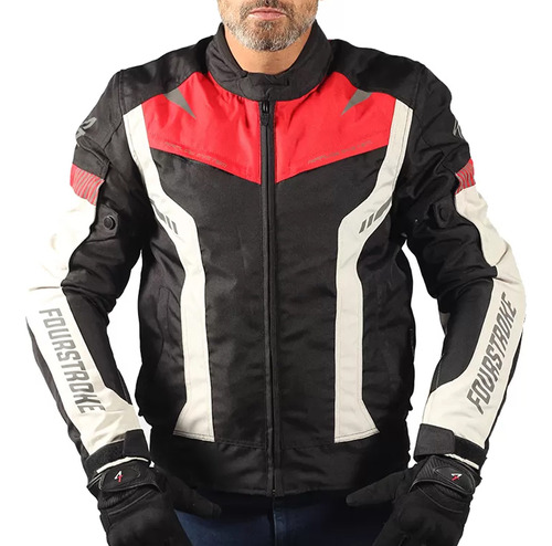 Campera Moto Fourstroke Warrior Wp Protecciones Impermeable