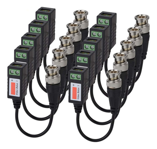 Tjmd Conectores De Video Balun 8 Pares Cat5 Hd Mini Cctv Bnc