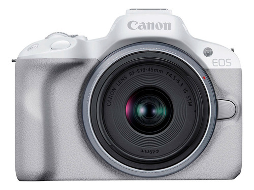 Cámara Canon Eos R50 Blanca Con Lente 18-45mm Rf-s Is Stm Color Blanco
