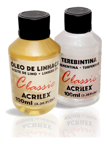 Aceite De Lino Acrilex Y Trementina Acrilex 100ml. 