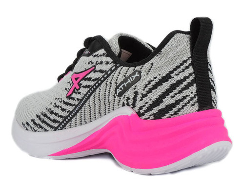 Imagen 2 de 6 de Zapatillas Athix Venti Kids (blanco/negro/pink)