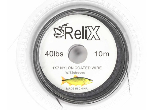 Lider De Acero Forrado En Nylon Relix 40lbs. X 10m.