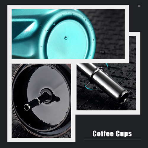 Tazas De Café Portátiles De Acero Inoxidable, 2 Unidades
