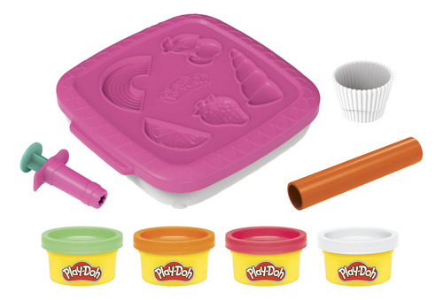 Set De Juego Play-doh Create N Go Cupcakes Con Capacidad De