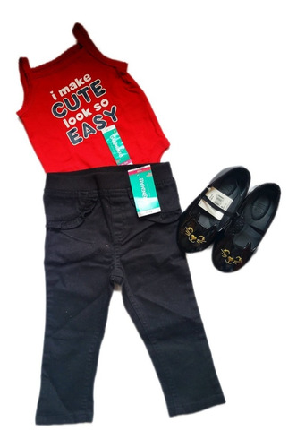 Conjunto Pantalon Body Bebe Niño Rojo Azul Importado T:0-3 M