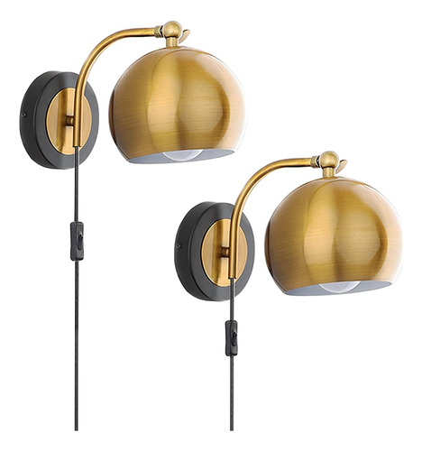 Aplique De Pared De Oro Oylyw Plug In Accesorio De Iluminaci