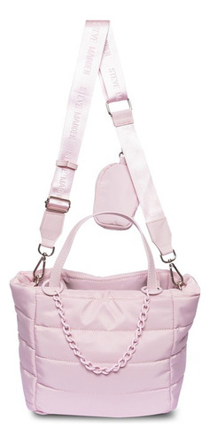 Bolsa Tote Steve Madden Blara Con Monedero Para Mujer Acabado de los herrajes Niquel Color Rosa Color de la correa de hombro Rosa Diseño de la tela Liso