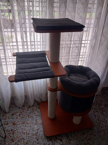 Rascador Totem Gato 3 Pisos - Usado Gris