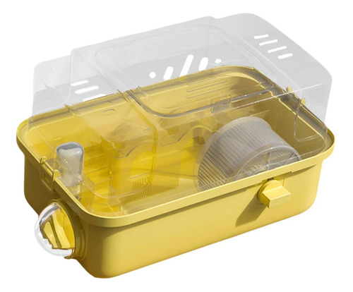 Jaula Para Hámster, Transparente,, Con Amarillo