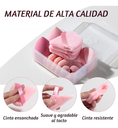 13 Piezas Brochas Maquillaje Y 3 Esponja Para Maquillaje Rosa 16psc Kit De Brochas Maquillaje Profesional Brocha Vibradora