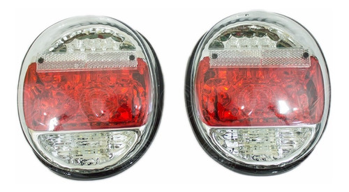 Par Calaveras Leds Con Mica Transparente Para Vw Sedan Vocho