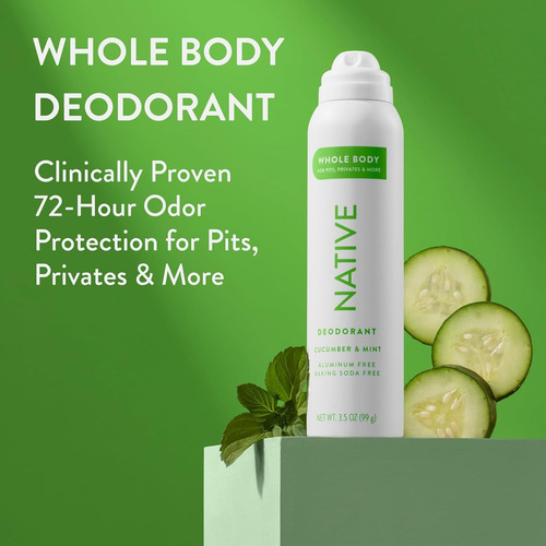 Native El Desodorante En Aerosol Para Todo El Cuerpo. Pepino