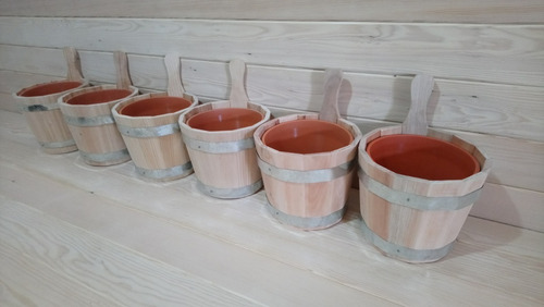 Balde De Madera Artesanal Para Sauna