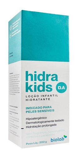 Loção Hidratante Infantil Hidra Kids Da Peles Sensíveis 200g