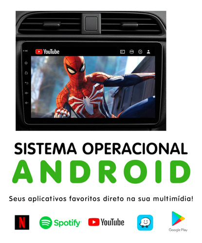 Multimidia 9 Qled Quadcore 4gb 64gb Android Auto Carplay Usb