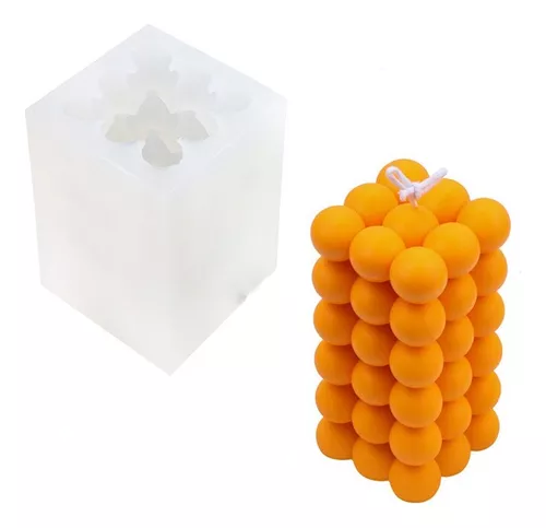 Molde De Silicona Vela Bubbles Burbujas Cubo 3d