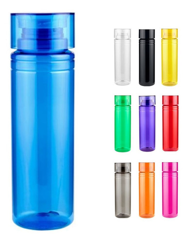 25 Cilindros Plástico Agua 850ml Colores Anfora Botella Agua Color Azul